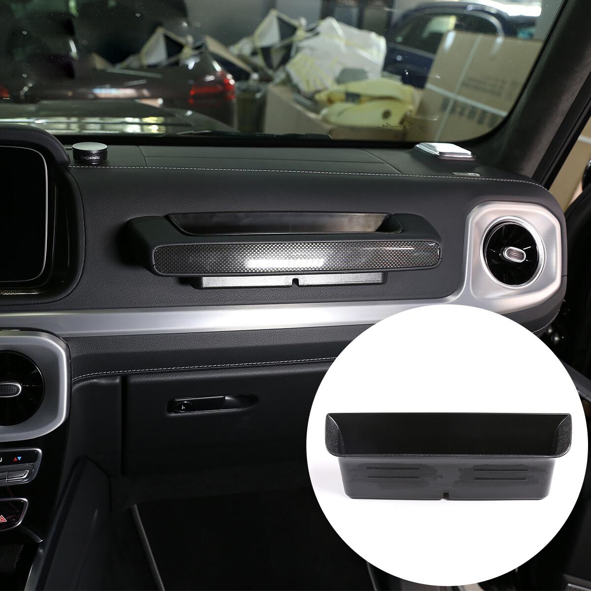 ABS Black Interior Storage Box Co-pilot Bag Trim For Mercedes Benz G Class 19-20