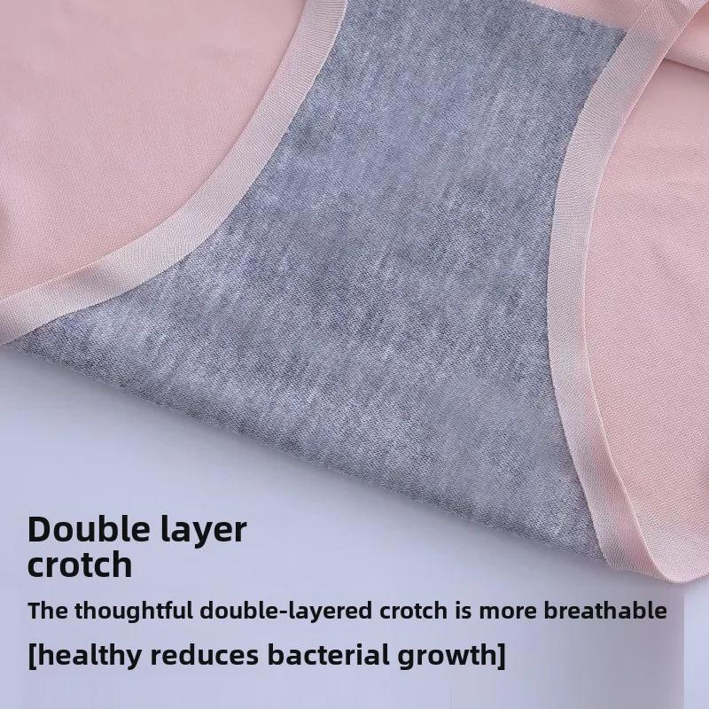 810 Damen Atmungsaktive Nahtlose Unterwäsche aus Eisseide mit Baumwollzwickel, Sexy Mid-Rise Triangle-Stil