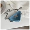 D shaped Triangle Bag Women's Decorative One shoulder Diagonal Straddle Bag Small Bag Fashionable Versatile Fashion Chain Mini Exterior Bag