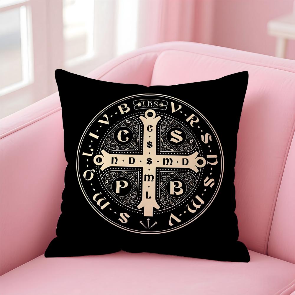 Sacred and Holy GGOD CCrucifix Cushion Cover Pillow Case Soft Skin Friendly Fabric Concealed Zipper