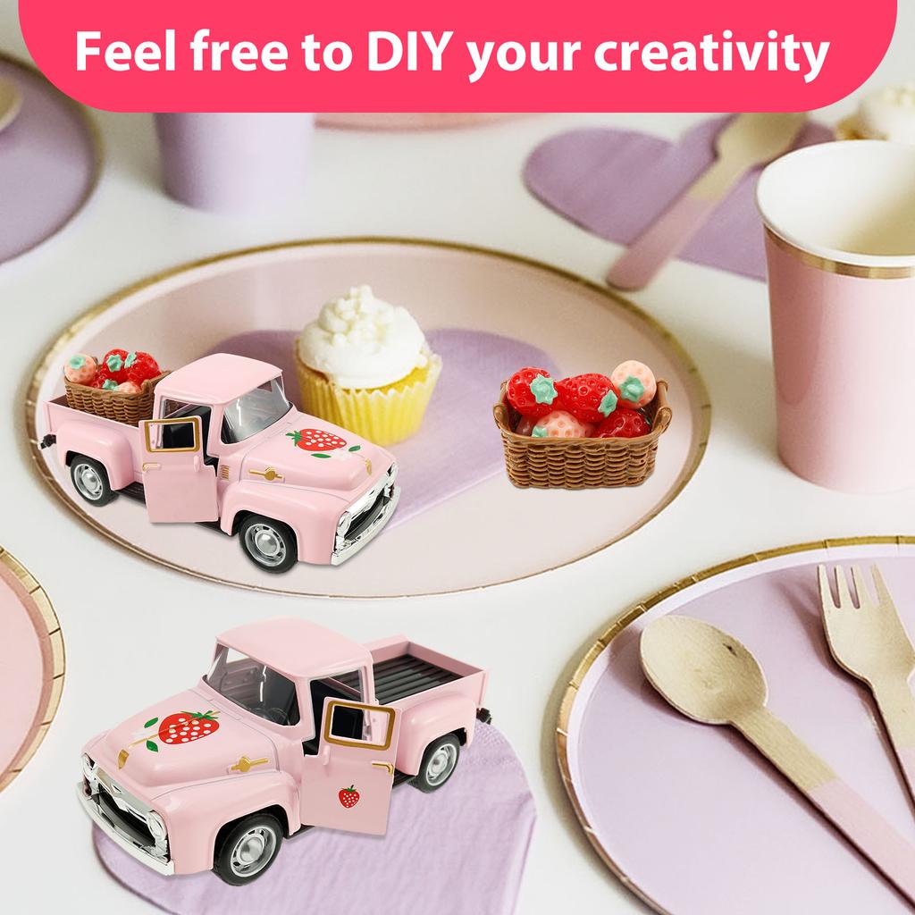 Strawberry Decor Vintage Truck Decor Tiered Tray Decor Strawberry Kitchen Centerpieces for Table Strawberry Shortcake Decoration