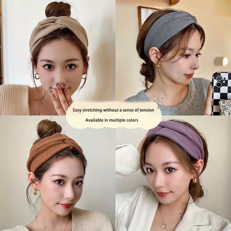 Style Wide Cross Headbands for Woman Solid Hairband Elastic Sports Yoga Headwear Girls Hair Band Hair Accessories