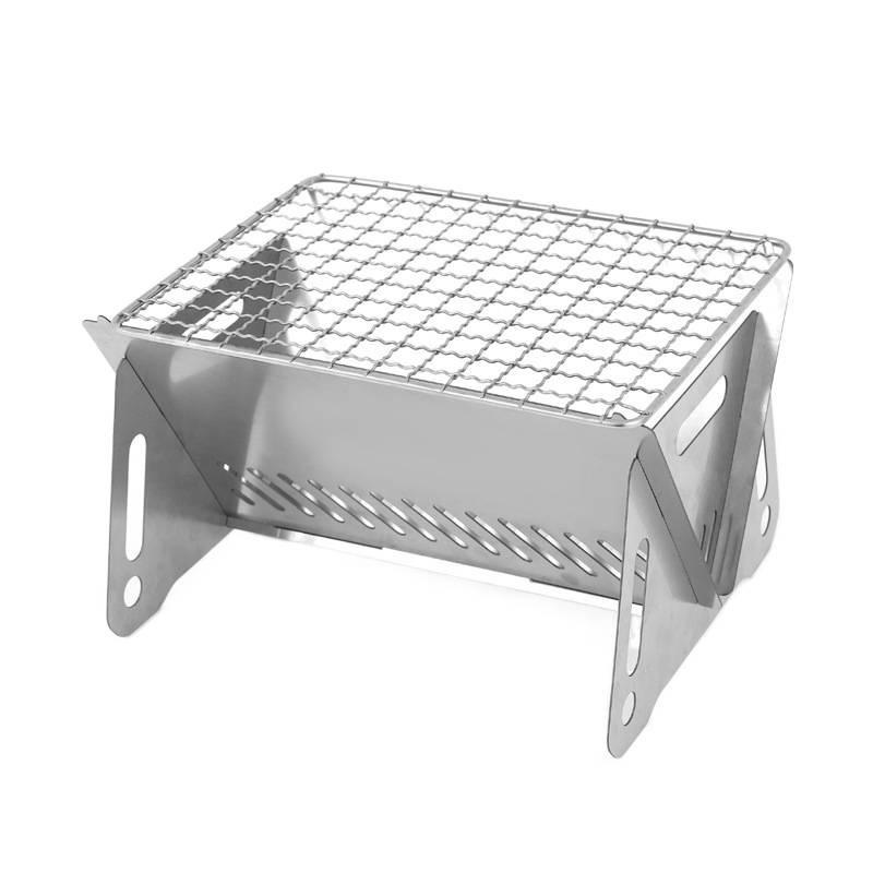 Portable Outdoor Folding Stainless Steel BBQ Grill & Fire Pit 