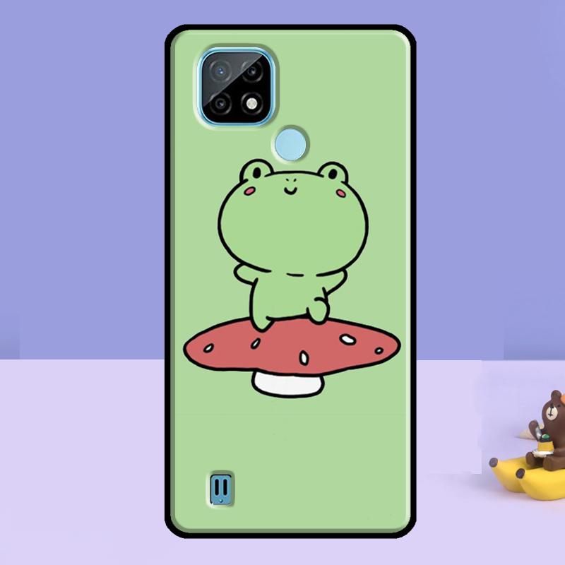 Mint Green Funny Frog Case For Realme C61 C75 C67 C55 C53 C51 C35 C21Y C25S GT 7 Pro 6 6T 10 11 12 13 14 Pro Plus