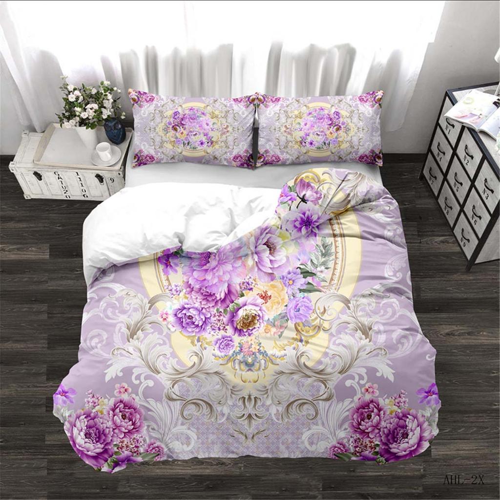 Romance Love Roses Duvet Cover Set Comforte Printed Cartoon Twin Size Bedding Sets Christmas Gifts 3-piece