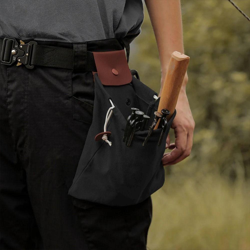 Collapsible Garden Picking Pouch Waxed Canvas Tool Waist Pack Canvas Storage Bag Tool Storage