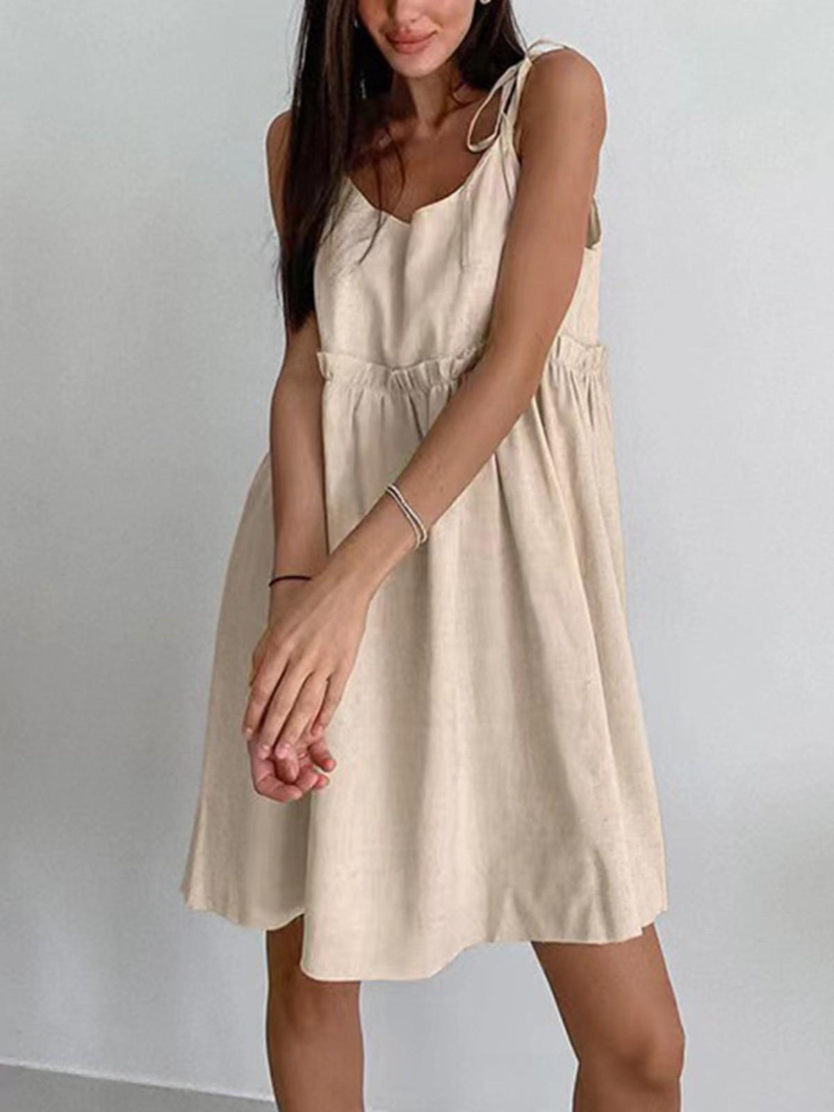 

Платье с открытой спиной Платье на подтяжках с высокой талией S хаки