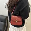 Foreign Style Woven Pattern Women's Bag 2025 Spring Simple Small Square Bag Fashionable Solid Color Retro Lock Single Shoulder Messenger Bag