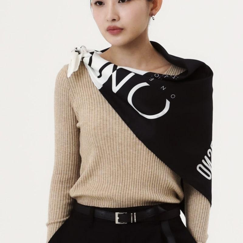 ONSZ Black and White Split Logo Silk Scarf
