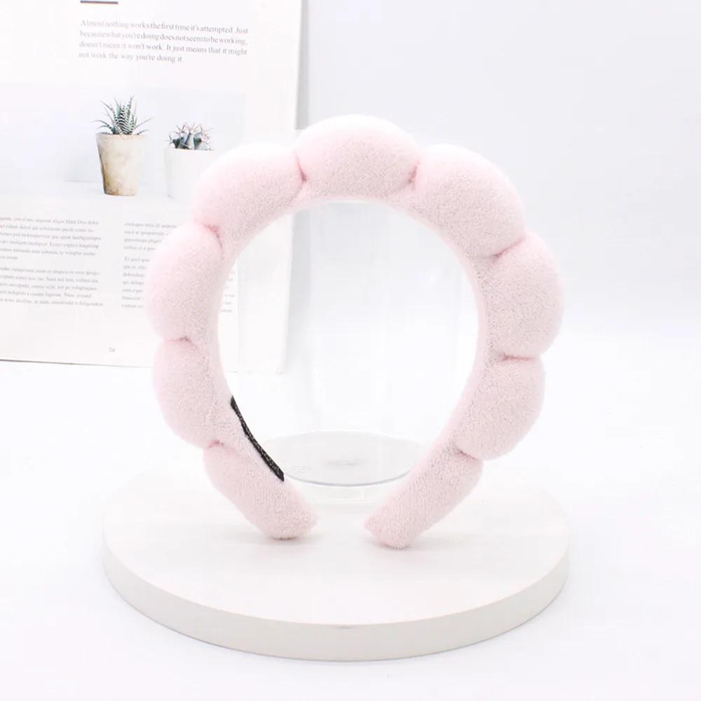 Femmes Filles Éponge Co Spa Maquillage Bulle Bandeau Éponge Bouffant Rétro Bandes Cheveux Doux Bandeau Couvre-chef
