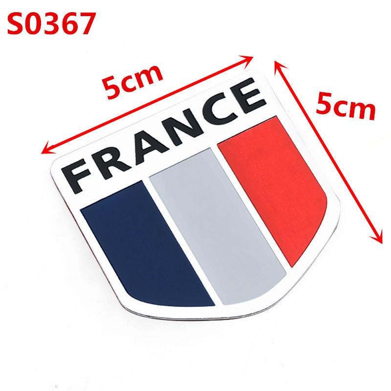 3D Aluminium Alloy Car Sticker France Map National Flag Emblem