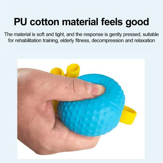 Hand Grip Strength Trainer Ball with Elastic Silicone Finger Cot Slow Rebound Anti-slip Hand Rehabilitation Stretching Exercise Equipment