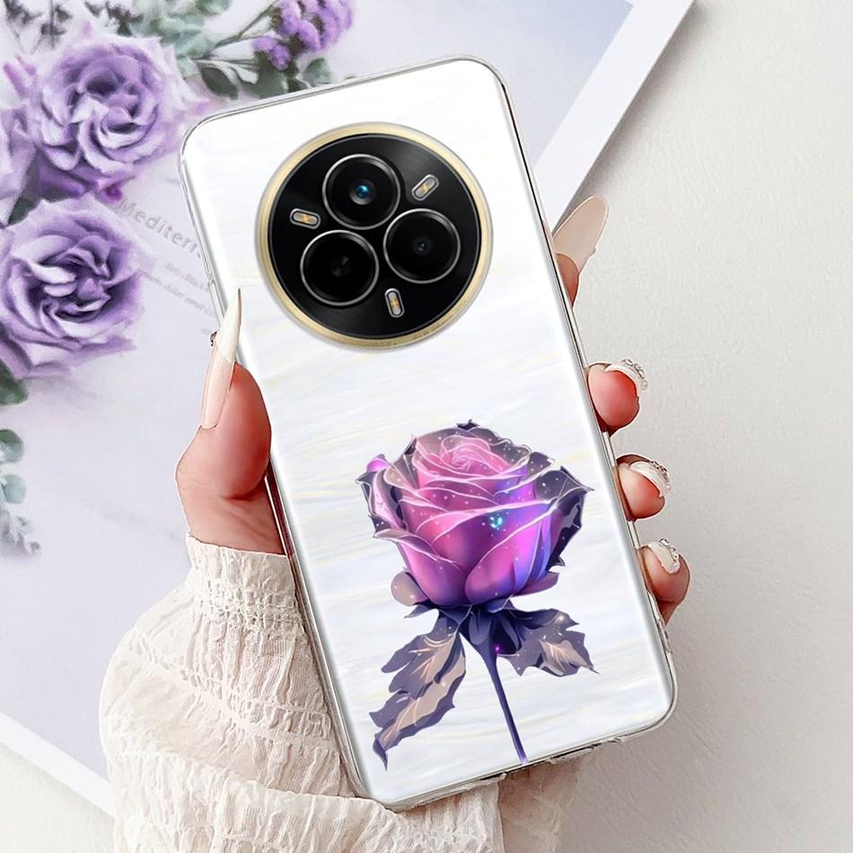 For Realme 14 Pro 14Pro+ Elegant Floral Cat Printed Phone Case For Realme 14 Pro Plus 14Pro 5G Soft Silicone TPU Cases