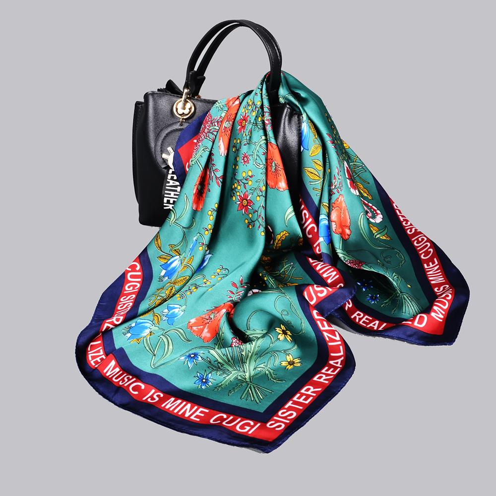 Yellow Blue Women Silk Scarf Accessory 70*70cm Fashion Girls Pattern Winter Scarves Bufand Spring Fall Square Head Scarf