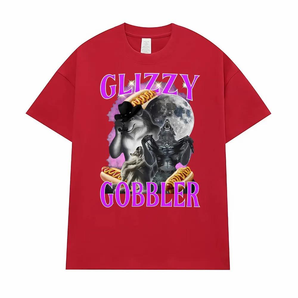 Glizzy Gobbler Funny Hot Dog Werewolf Emoji Graphic TShirt  Mens Trendy Cool Vintage Casual 100 Cotton Oversized TShirt