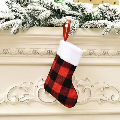Χριστουγεννιάτικη Κάλτσα Κλασική Κόκκινη Μαύρη Καρό Buffalo Κρεμαστές Κάλτσες για Χριστουγεννιάτικο Δέντρο Τζάκι Διακόσμηση Εορταστικού Πάρτι