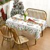 Christmas Gingerbread Man Pine Needle Waterproof Tablecloth Table Decor Winter Kitchen Dining Tablecloth Christmas Decorations