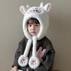 Lamb Capybara Hooded Scarf Coldproof Cartoon Beanie Caps Baby Ear Protection Hat  Autumn and Winter