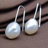 Boucles d'oreilles en perles d'eau douce naturelles baroques, jolies boucles d'oreilles en argent Sterling 925 à crochet droit pour femmes