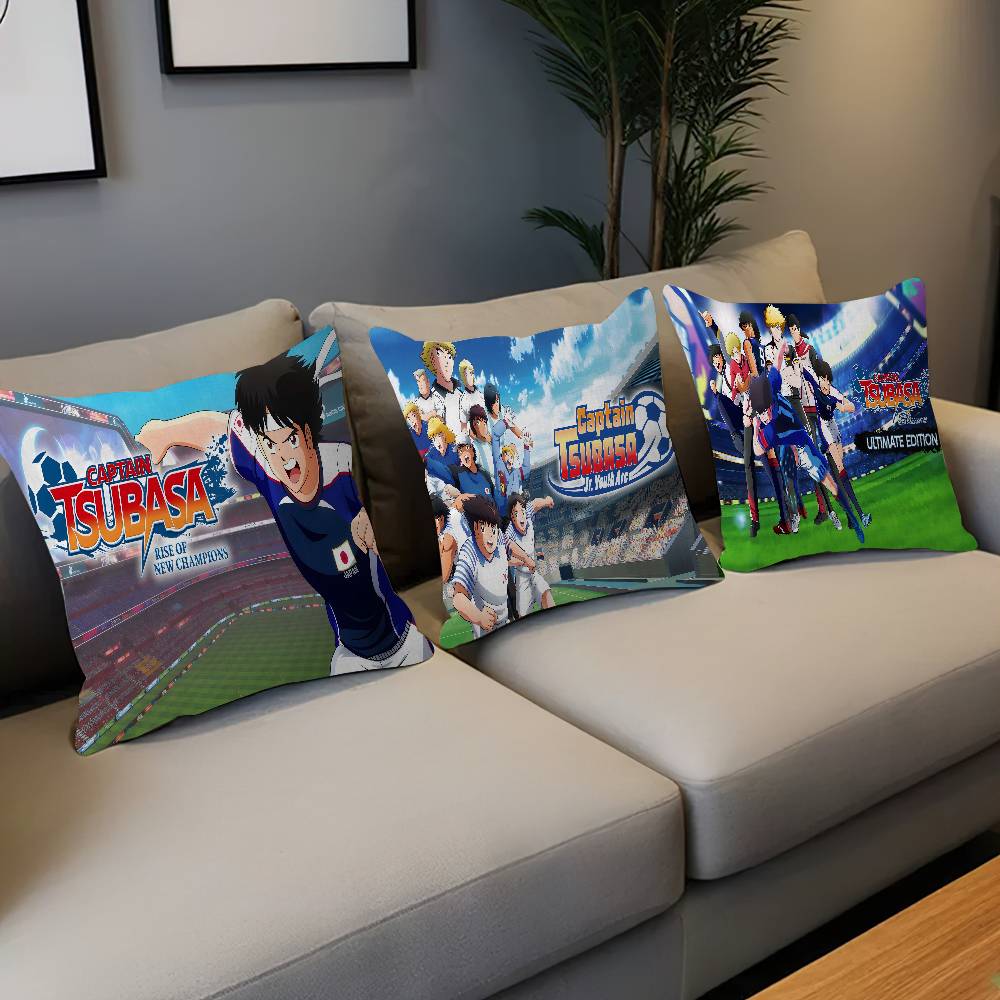 Anime Captain T-Tsubasa Soccer Pillow Gift Home Office Decoration Bedroom Sofa Car Cushion Cover Case 45x45