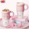 X&W Sanrio 580ml Insulated Cup HelloKitty Stainless Steel Straw Thermal Mug with Handle Portable Water Bottles Car Ice Tumbler