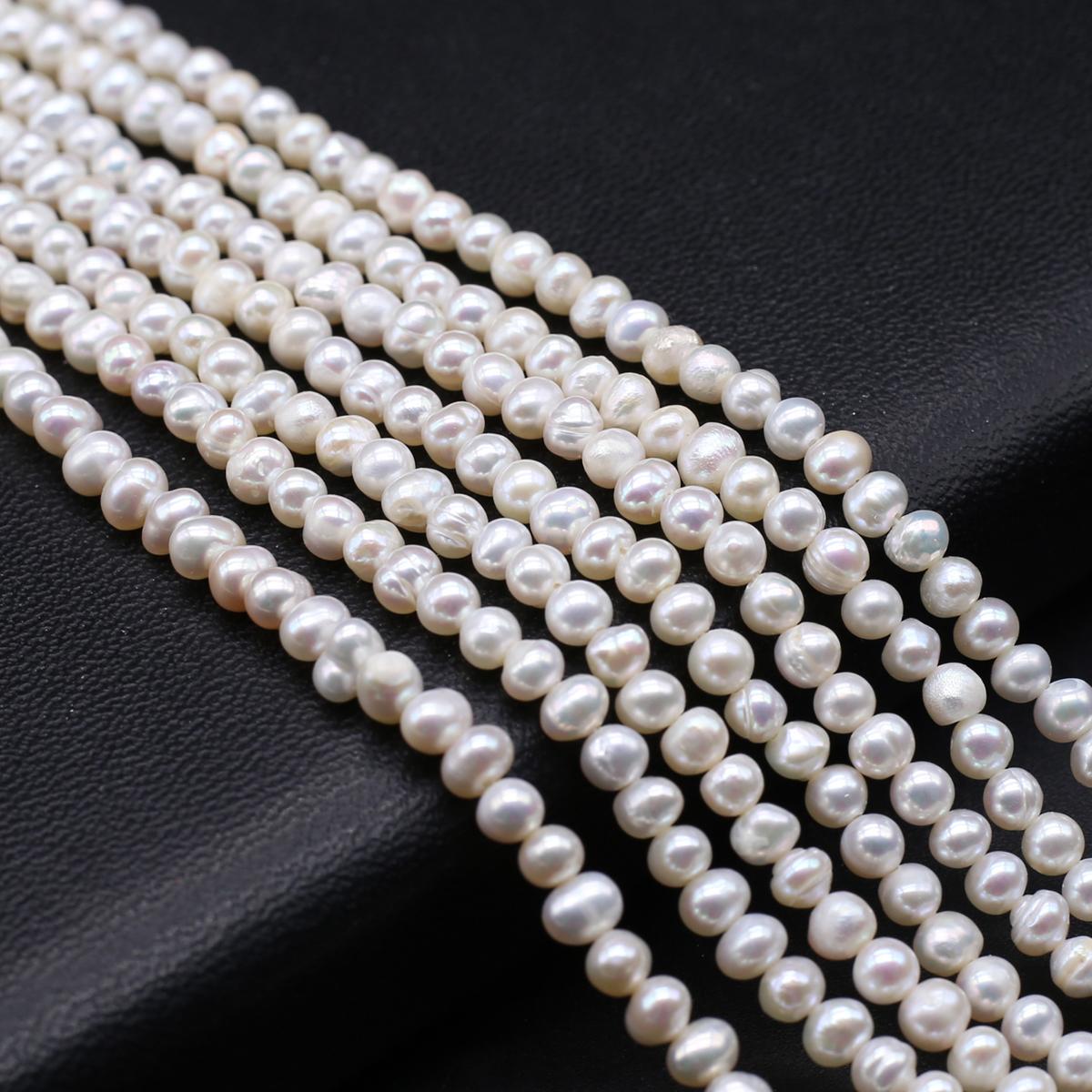 1 нить Boho белые искусственные жемчужные бусины 3-4 мм круглые свободные — фото 4