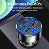 66W Digital Display Car Charger with 4 USB Ports and PD Fast Charging