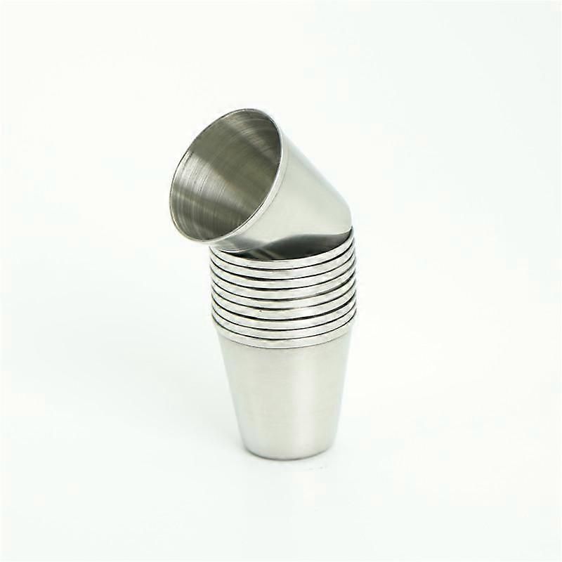 10Pcs 30Ml Portable Stainless Steel Wine Drinking Shot Glasses Barware Cup