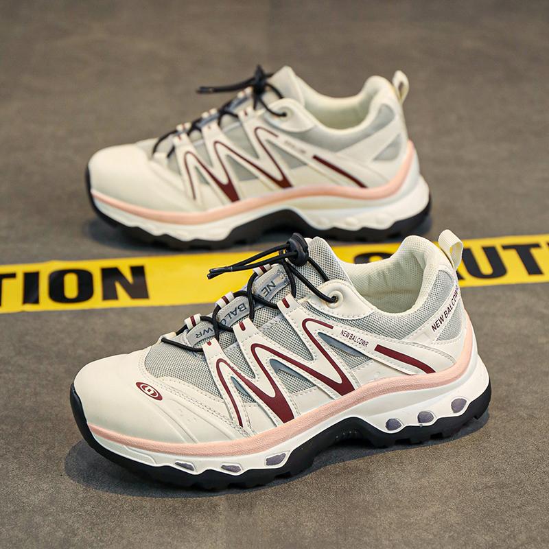 CRLAYDK Designer Damen Mesh Atmungsaktive Sneaker Outdoor Schnürschuhe Wanderschuhe Keilabsatz Sport Walking Reisen Rutschfest Arbeit Tennis