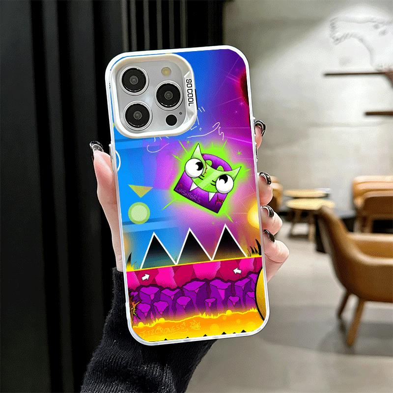 Geometry Dash Game Soft Phone Case for iPhone 15 16 17 Pro Max 17Air 16E 14 Plus 13 12 Mini Shockproof Cover Back Shell