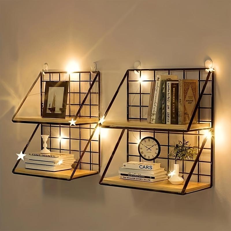1pc Metal Storage Rack, Floating Shelves Wall Mounted, Hanging Storage Shelf for Bathroom, Living Room, Bedroom, Wall Decor Aesthetic Room Decor
