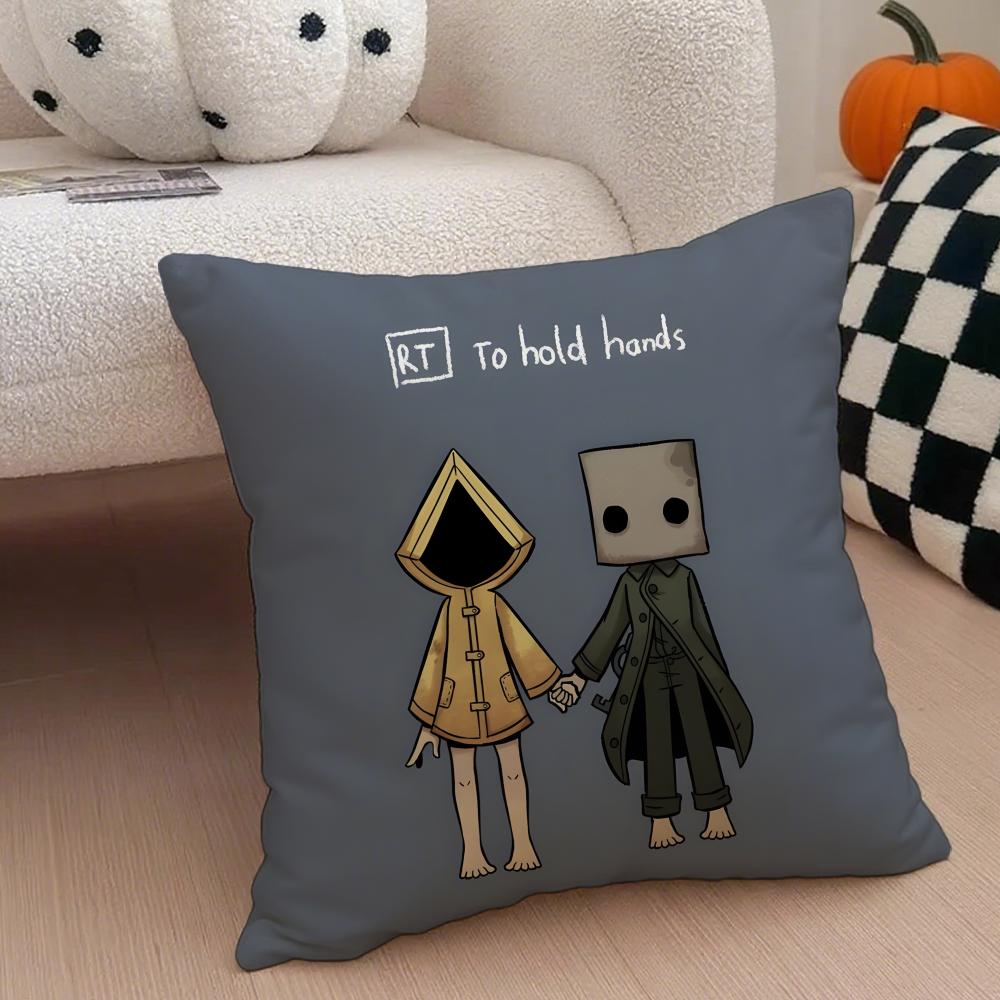 Game LLittle NNightmares Cushion Cover Throw Pillow Cover Hidden Button Durable Polyester Chair Cushion