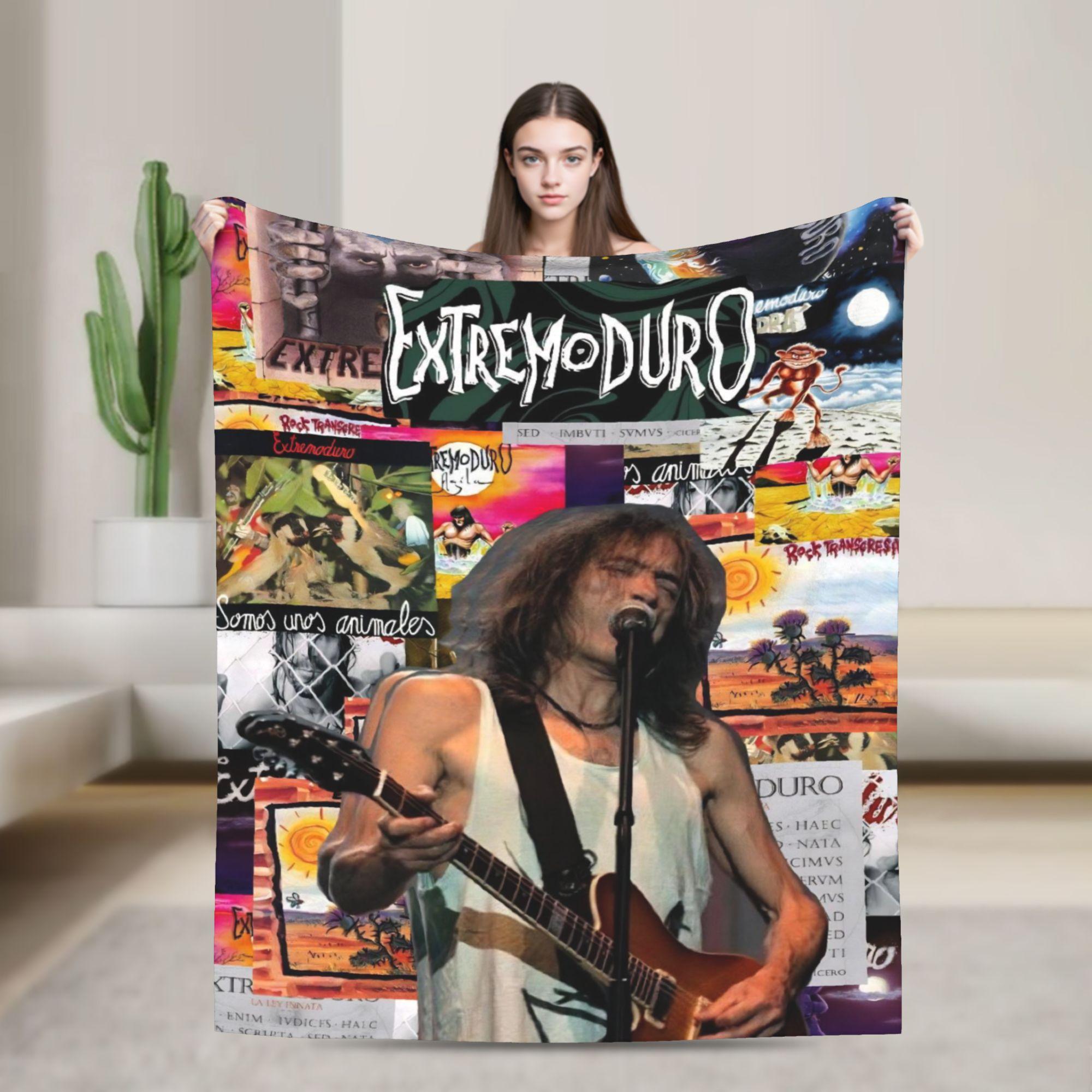 Super Soft Extremoduro Rock Band Tour Throw Blanket Premium Fleece Flannel Lightweight Bed Blanket Warm Plush Bedspread 75x90cm