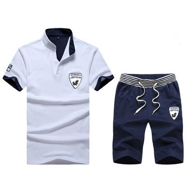 Sport Suit Mens Summer Men Set Cotton Breathable Gym Sportsuit Male Short Sleeve Tops With Short
