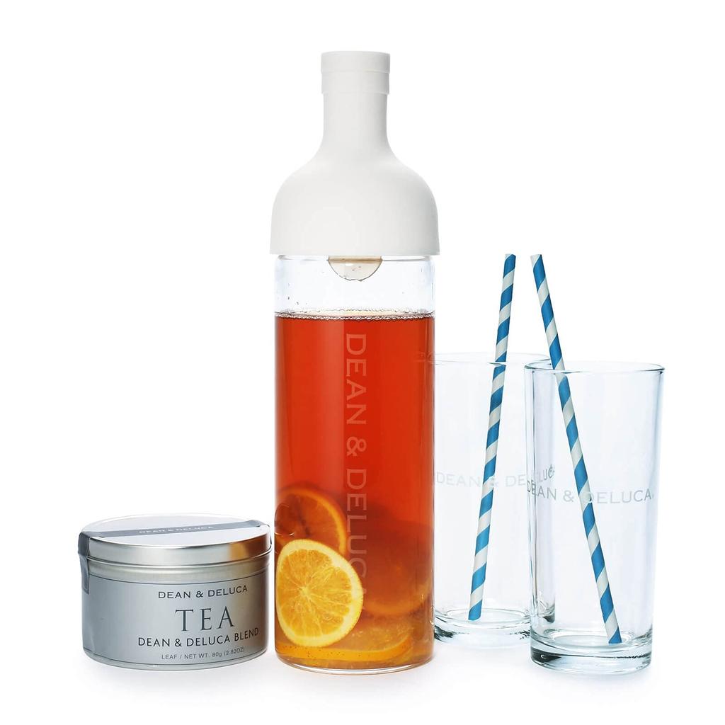 Dean & Deluca Filter-in Bottle, White, 750ml, Glass, for Cold Brew Coffee and Tea, Heat-Resistant Glass, Made In Japan, 22 X 10 X 22cm