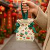 Cartoon 2026 New Year Gift Bag Chinese Style Canvas Horse Year Handbag Bag Portable Large Capacity Fashion Wedding Candy Bag