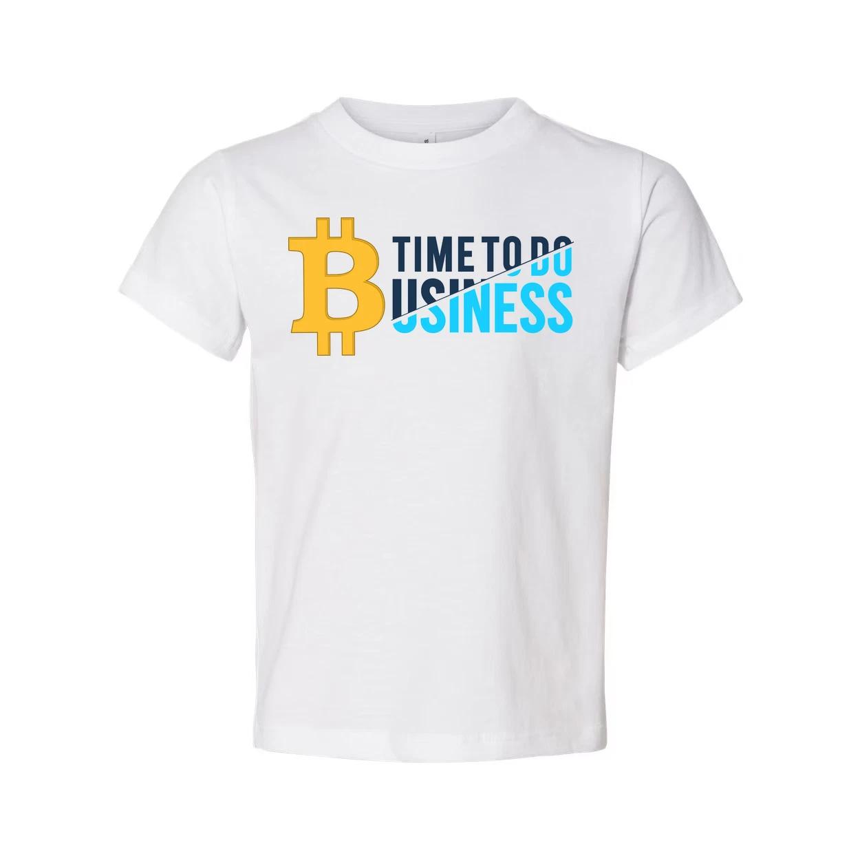 Unisex Bitcoin Logo Graphic T Shirt With Time To Do Business Print For Crypto En S