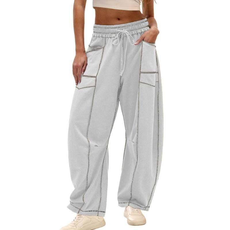 Korean Style Autumn Winter New Style Women's Loose Wide Leg Casual Pants Drawstring High Waist Versatile Comfortable Sweatpants