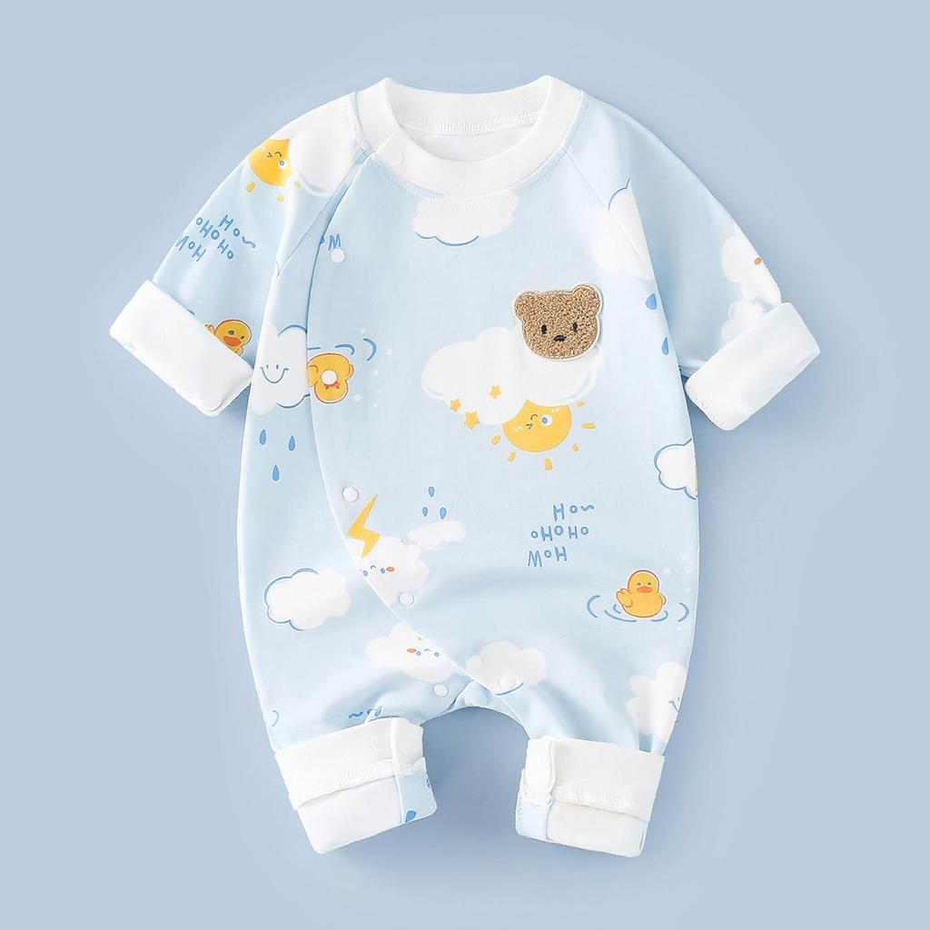 Newborn Unisex Cotton Rompers: Long Sleeve Onesies for Spring & Autumn
