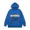 Mens Oversized Hooded Sweatshirt With Spiderweb Foam Print Cotton Fleece-Lined