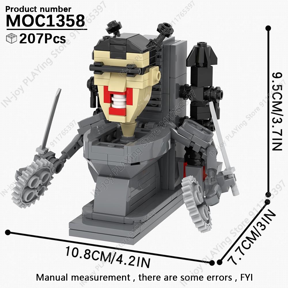 MOOXI Set di Figure Skibidi Toilet Man TvMan Cameraman Speakerman Blocchi da Costruzione Modello MOC Mattoncini Giocattoli per Adulti Bambini Regalo di Compleanno