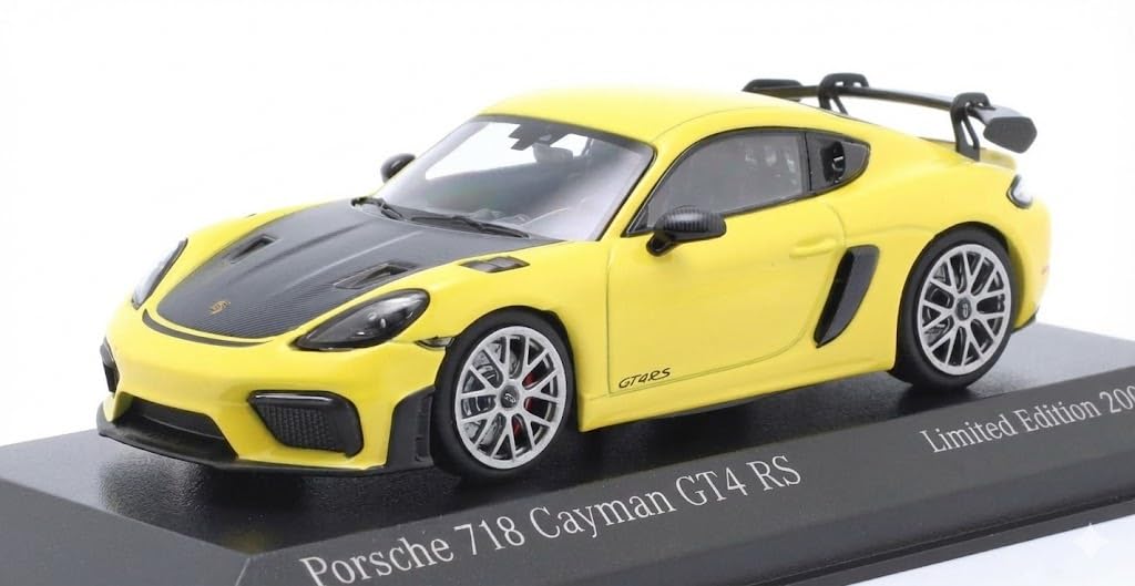 Minichamps Porsche 718 (+982) Cayman GT4 RS 2021 (желтый) Масштаб 1/43 Литая модель автомобиля