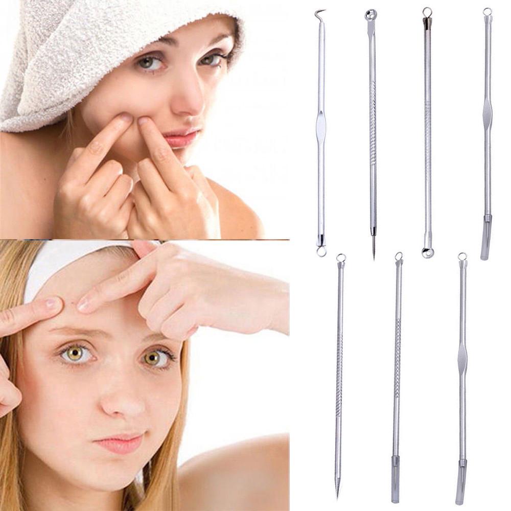 7 Pcs Pimple  Comedone Acne Extractor Remover Tool Set