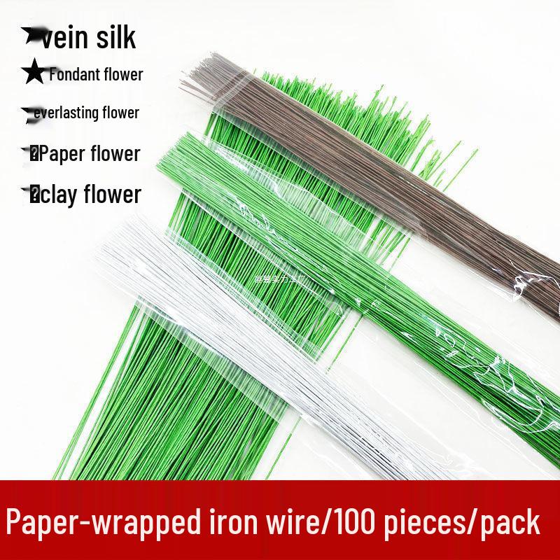 26-Gauge Green Floral Iron Wire for DIY Paper-Wrapped Flower Stems and Gypsophila.
