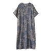 Short Sleeve Plus Size Cotton Vintage Floral New In Dresses for Women Casual Loose Maxi Long Summer Dress