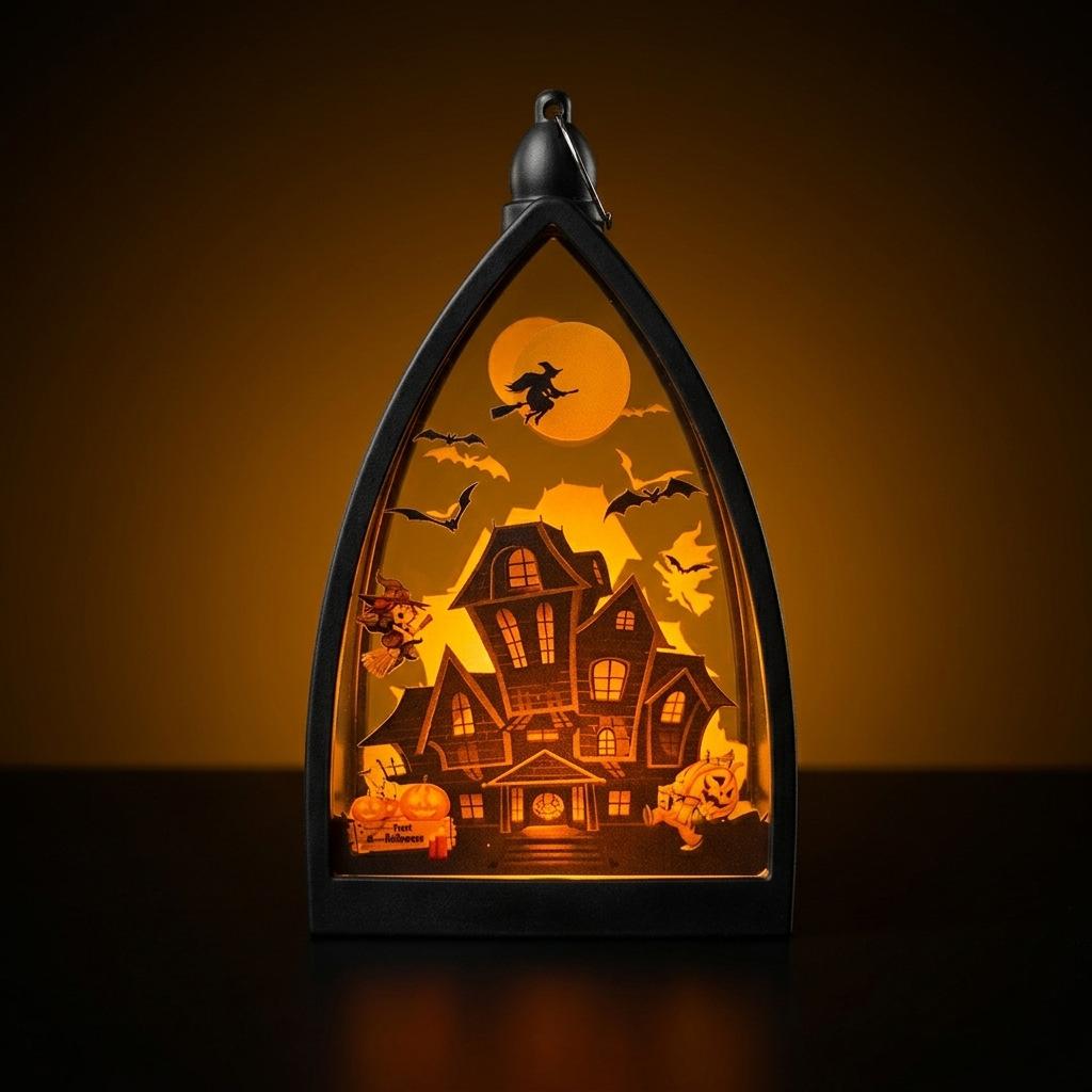 Halloween Decorations Pumpkin Ghost House Skull LED Candles Set 6 Pack Handheld Outdoor Props