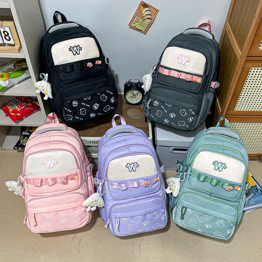 Schoolbag cute cartoon graffiti for girls, backpack for grades 1-1 in primary and secondary school, Japanese new minimalist INS style small backpack