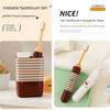 2-IN-1 Travel Toothbrush Set Foldable Mini Toothpaste Tube Storage Box Portable Soft Bristled Folding Toothbrush Dispenser
