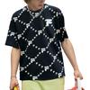 Fila All Over Print Letter Crew Neck Pullover Short Sleeve T-Shirt Unisex T-Shirt Deep-Black T11U326101F-BK
