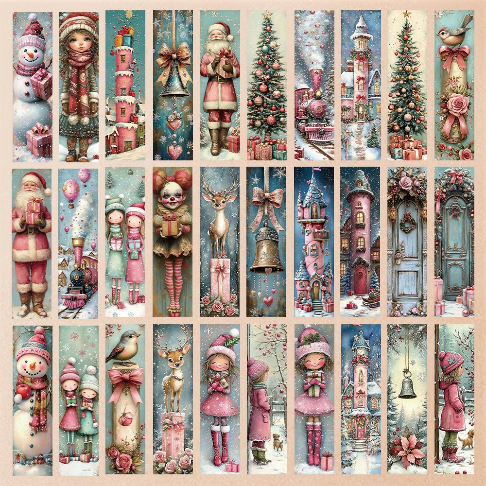 32 Stück, Rosa Weihnachtslesezeichen, geeignet für die Schulanfangszeit, Weihnachten, Halloween, Lehrer, Leser und Geburtstage.